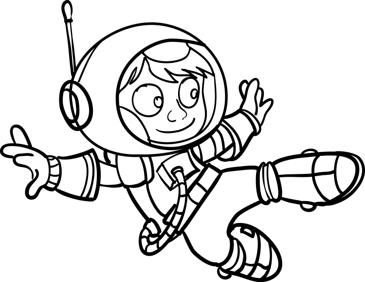 Космонавт Юрий Гагарин раскраска