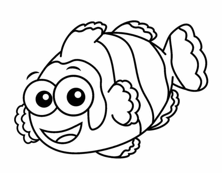 Рыба раскраска для детей