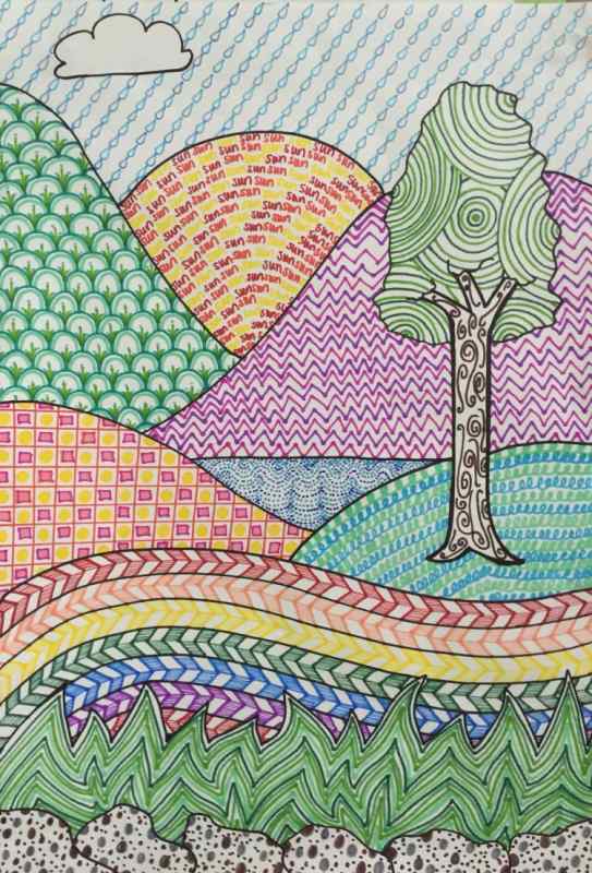 Декоративный пейзаж в графике