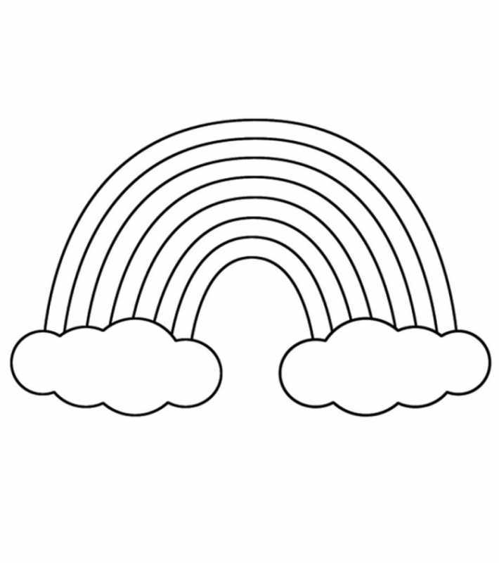 Радуга раскраска маленькая