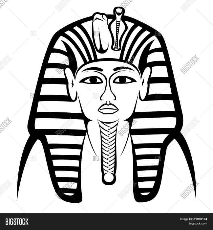 Древний Египет Тутанхамон черно белая