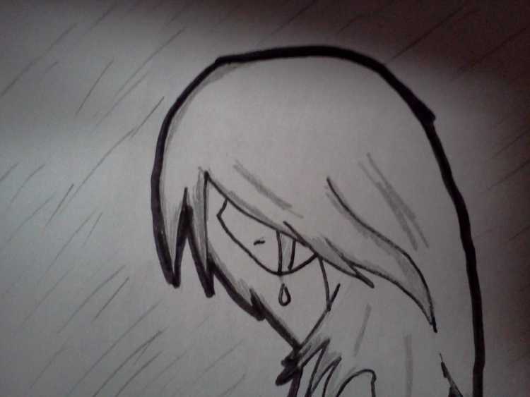 Рисунки для срисовки грустные легкие до слез