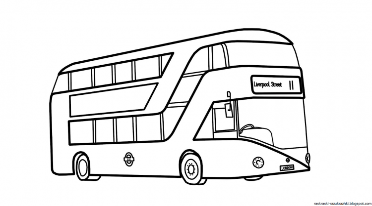 Автобус раскраска для детей