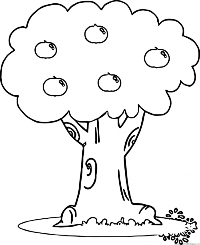 Дерево раскраска для детей