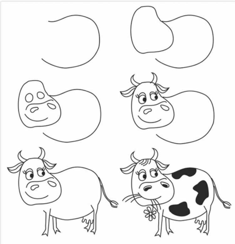 Схема рисования кошки