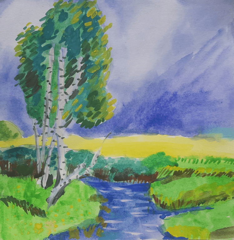 Пейзаж для рисования для детей