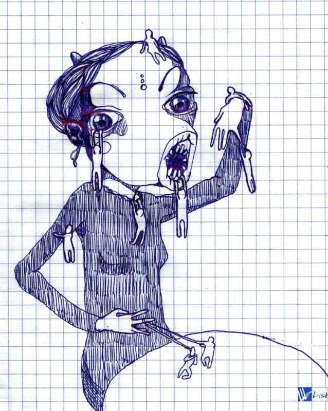 Маленькие рисунки ручкой в тетради