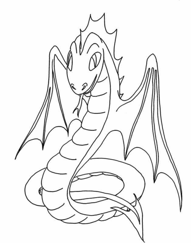 Раскраски с драконами симпатичный дракон