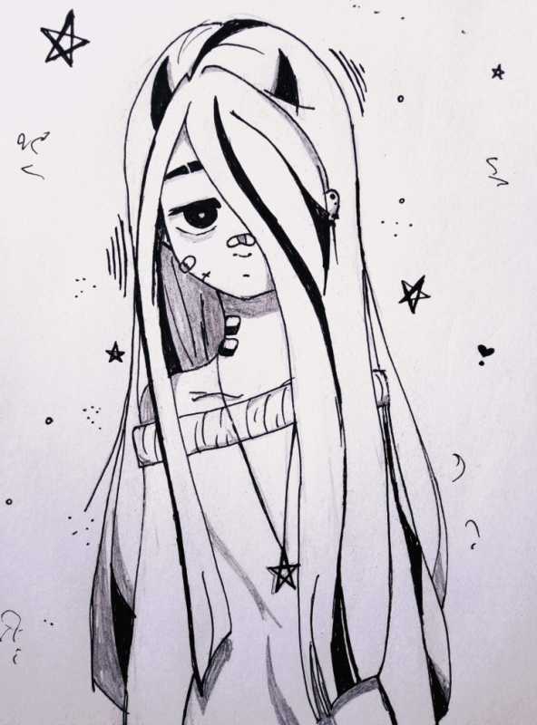 Рисунки для скетчбука в стиле аниме