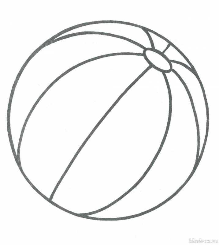 Раскраска мячик детский в черно белом