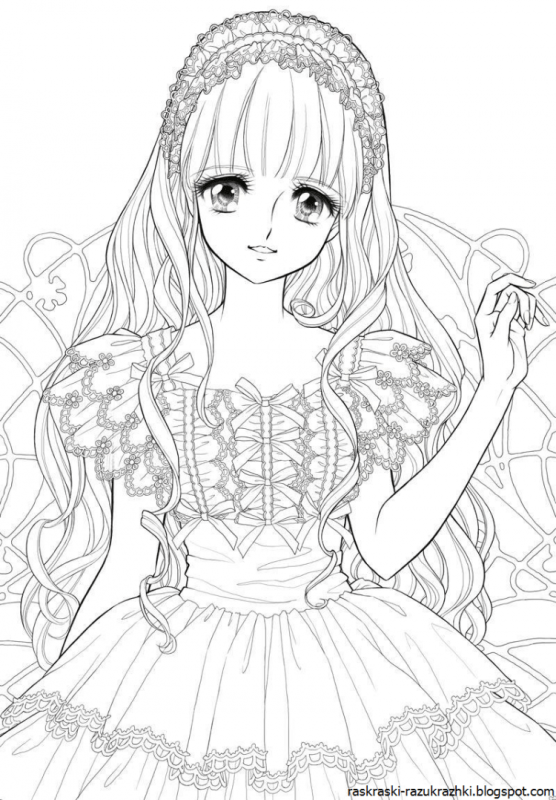 Раскраски для девочек аниме