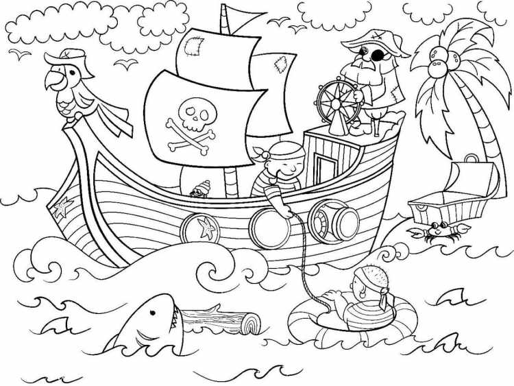 Корабли. Раскраска