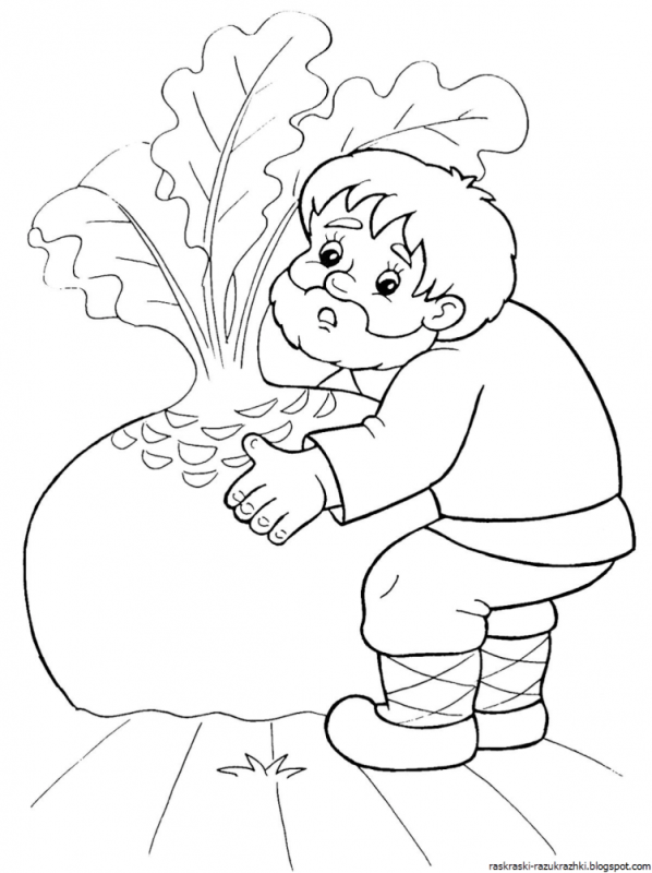 Репка сказка раскраска для детей