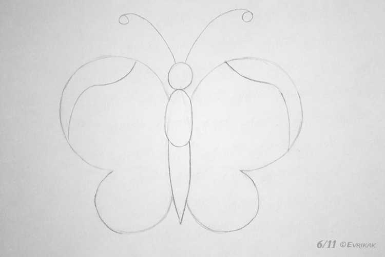 Бабочка срисовать легко