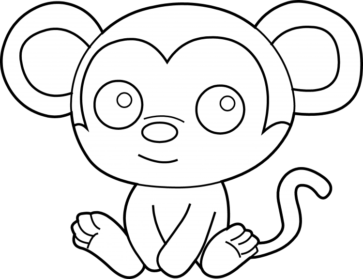 Обезьянка раскраска для детей