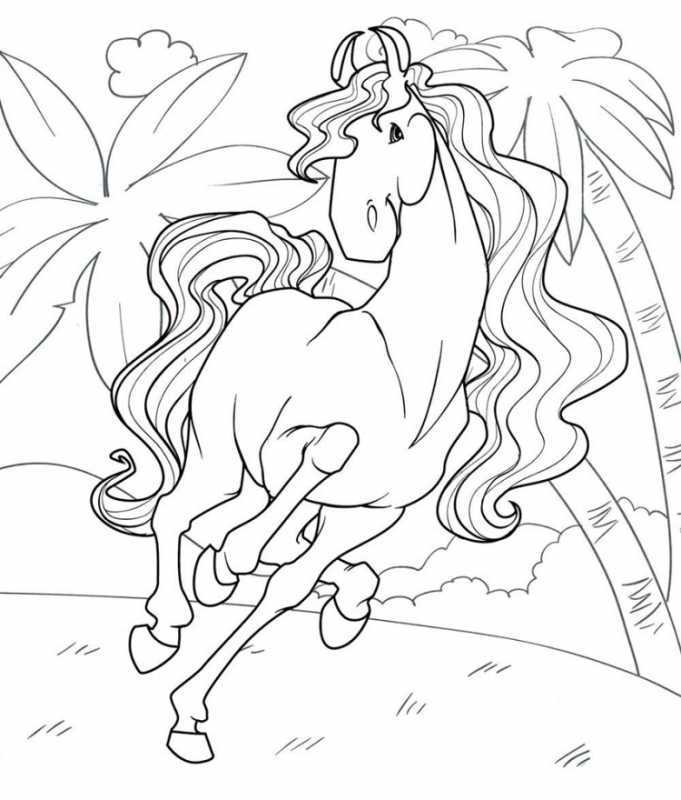 Раскраски лошади красивые и сложные