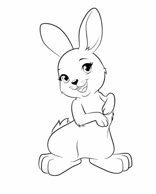 Заяц раскраска для малышей