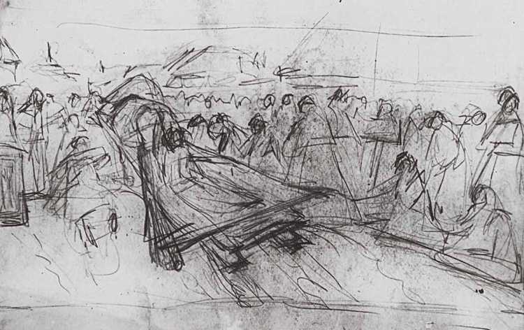 Наброски Сурикова к боярыне Морозовой