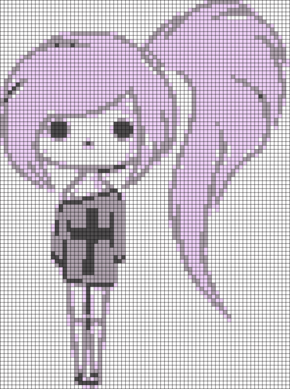 Рисование по клеточкам для девочек милашек