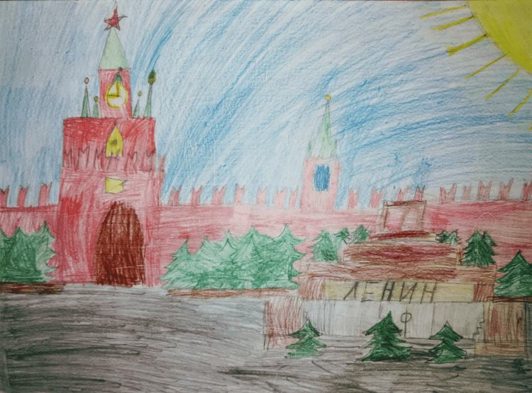 Рисование салют над Кремлем