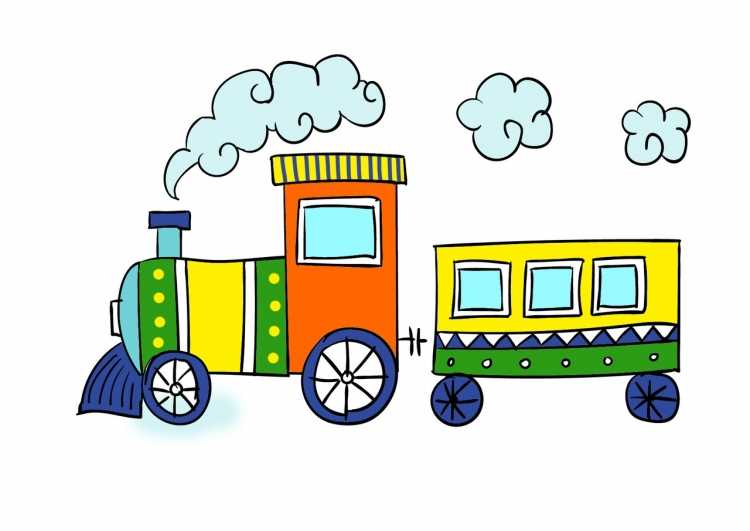 Паровоз детский нарисовать