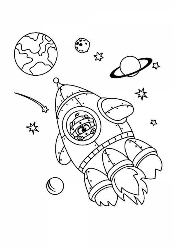 Детские раскраски космонавт