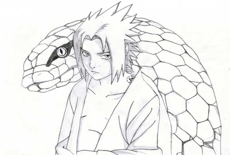 Саске рисунок для срисовки