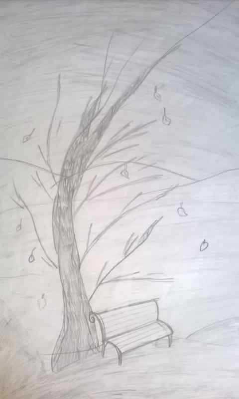 Осенние зарисовки карандашом