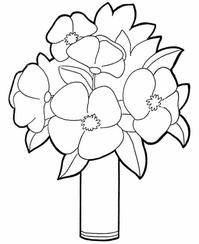 Букет тюльпанов раскраска