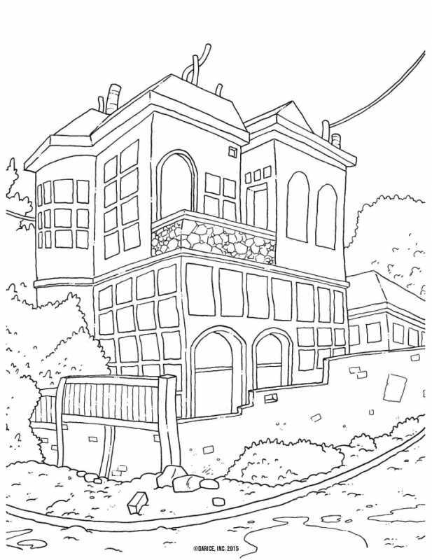 Раскраска большой дом