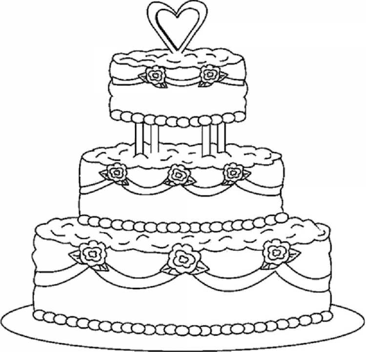 Раскраска торт на день рождения