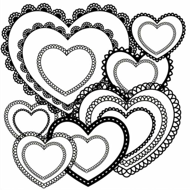 Разукрашка сердечко