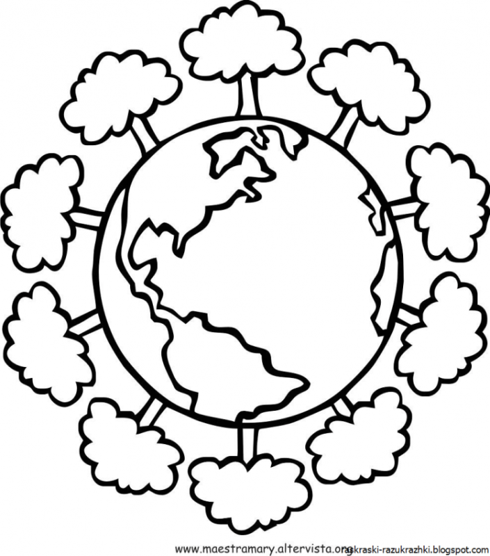 Планета земля раскраска