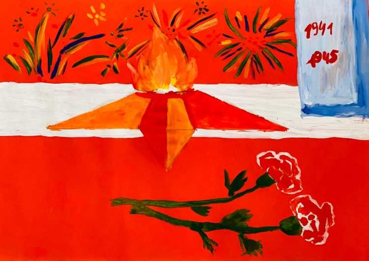 Раскраска вечного огня к Дню Победы