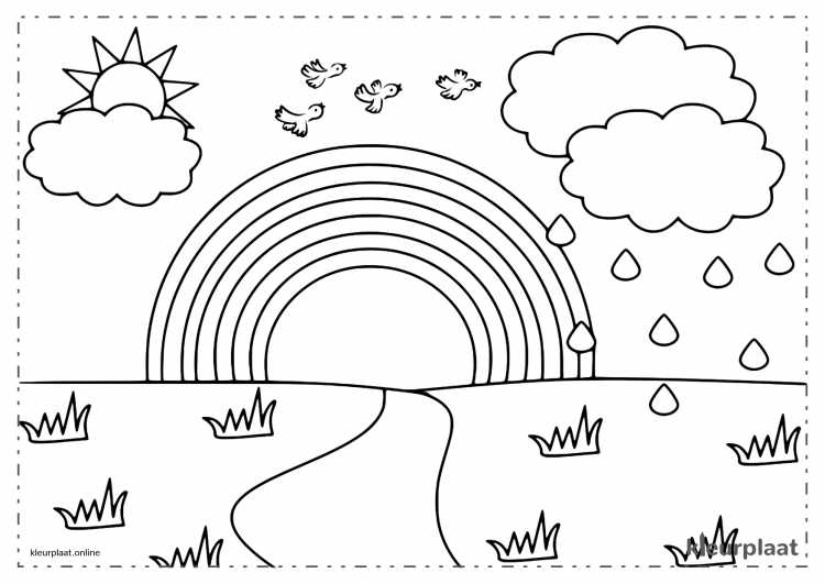 Радуга картинка раскраска