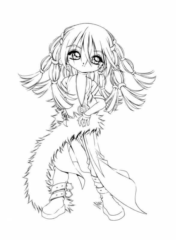 Хвост феи раскраска Чиби