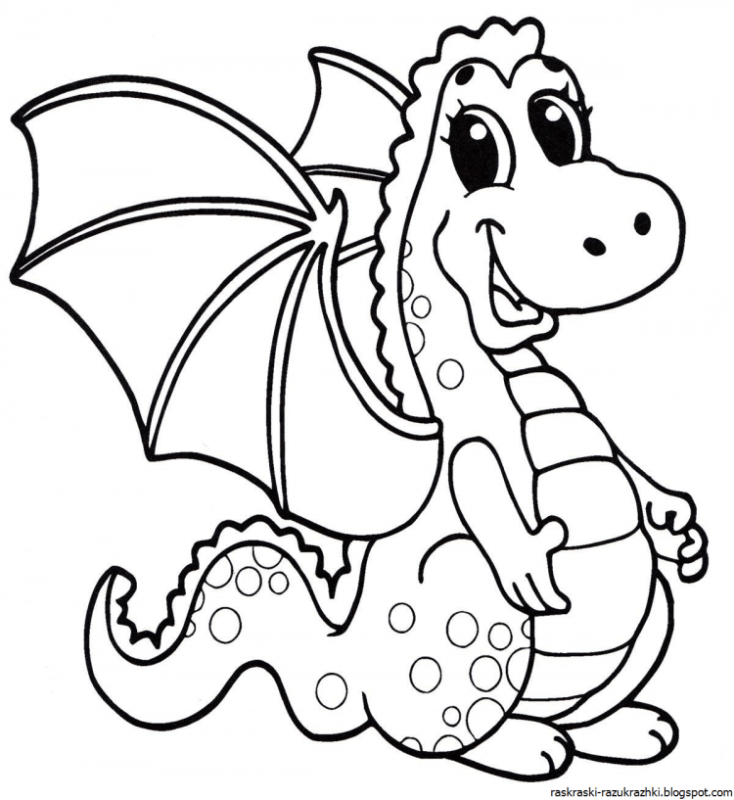 Дракоша раскраска для детей