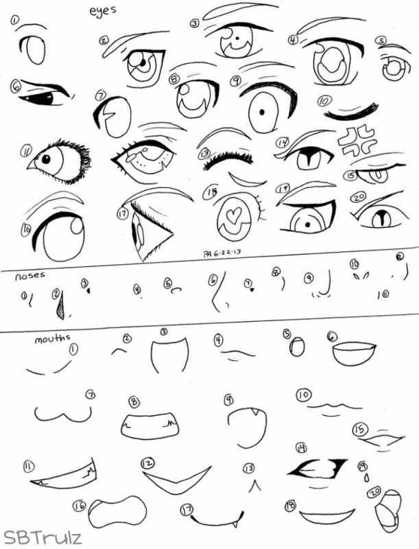 Стили рисования носа аниме