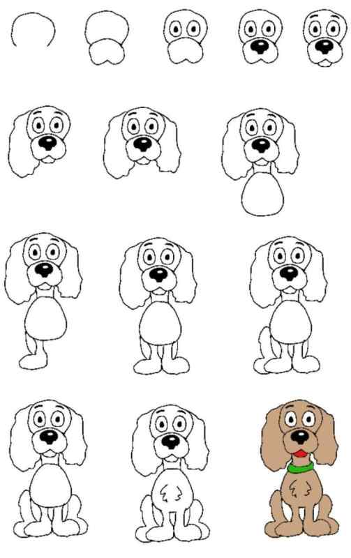 Последовательное рисование животных для детей