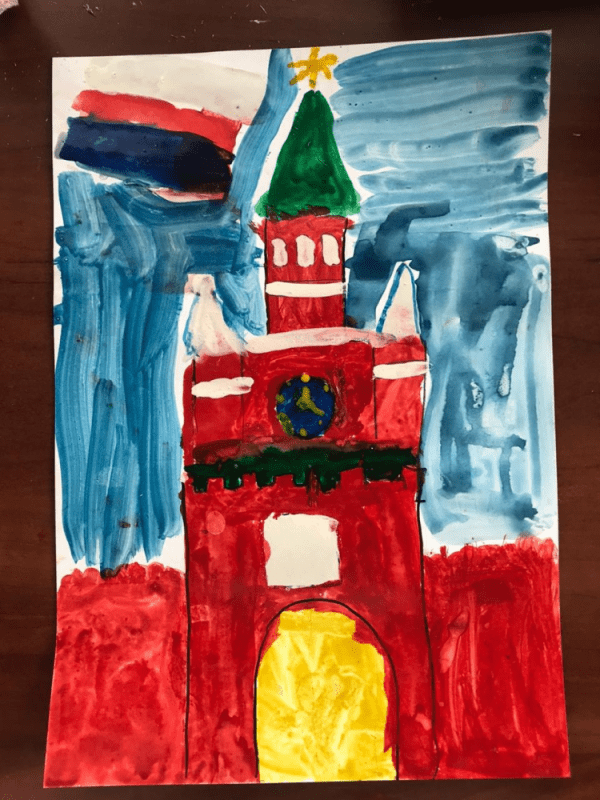 Спасская башня Московского Кремля раскраска