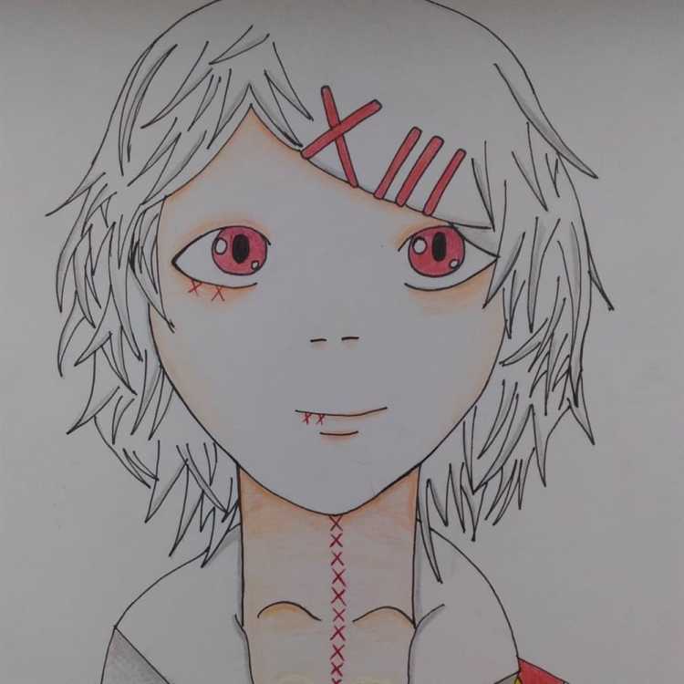 Токийский гуль Канеки Кен карандашом