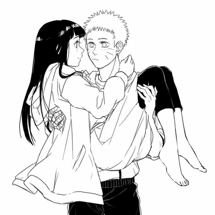 Разукрашки Наруто и Хината