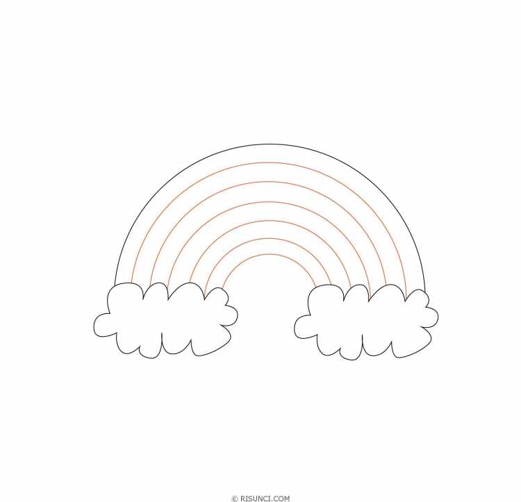 Цветы и Радуга раскраска