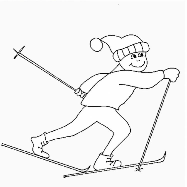 Раскраска лыжный спорт для детей