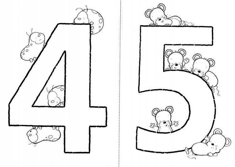 Цифра 4 раскраска