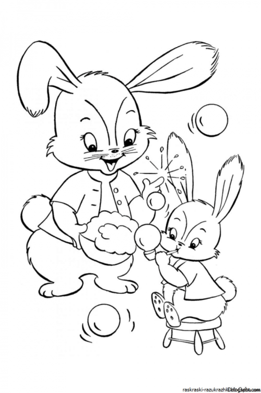 Пасхальный заяц раскраска