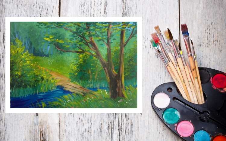 Рисунки красками гуашь