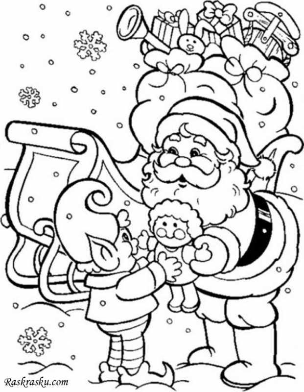 Дед Мороз раскраска