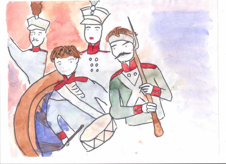 Рисование солдата в Бородино