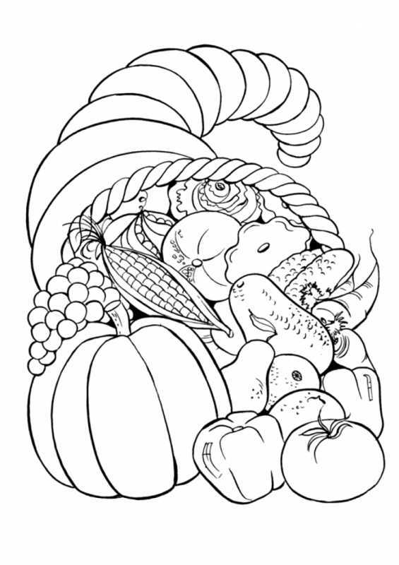 Контур овощей цветной